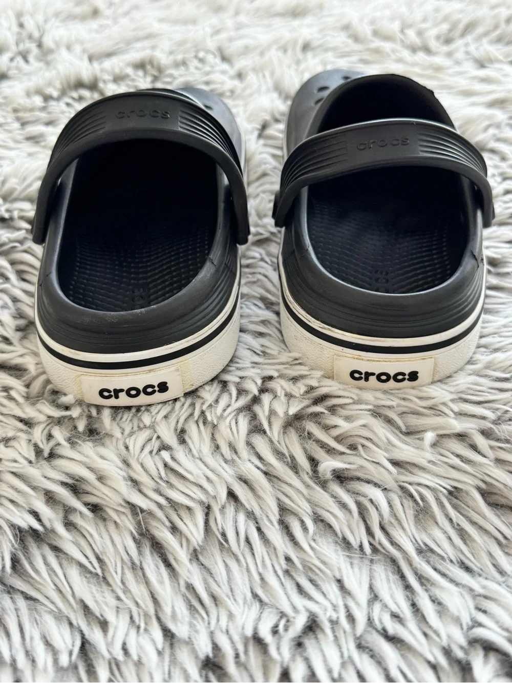 CROCS Kids Black Clog with White Trim